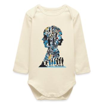 The Human Puzzle - Baby Organic Long-Sleeved Bodysuit - soft Ecru - Front