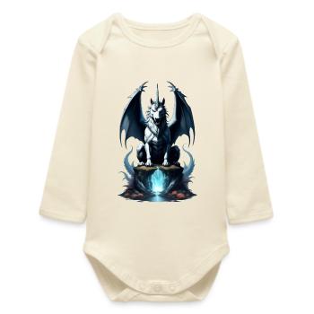 DarkUnicorn - Baby Organic Long-Sleeved Bodysuit - soft Ecru - Front
