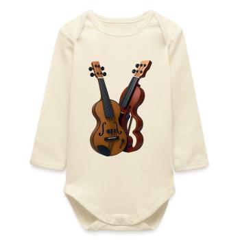 GUITAR LOVERS - sound & vision - Body bébé manches longues biologique - écru doux - Devant