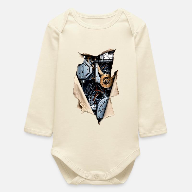 Synthetic Layer 04 Tissue Override - Baby Organic Long-Sleeved Bodysuit - soft Ecru