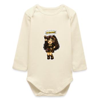 Chibi-Steampunk girl Luna - Baby Organic Long-Sleeved Bodysuit - soft Ecru - Front