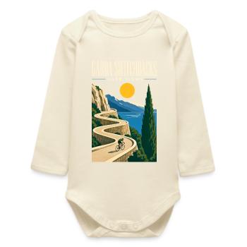 Vacances cyclistes au lac de Garde, Garda Lacets Vie - Body bébé manches longues biologique - écru doux - Devant