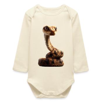 snake, python, cobra, rattlesnake, snakes - Baby Organic Long-Sleeved Bodysuit - soft Ecru - Front