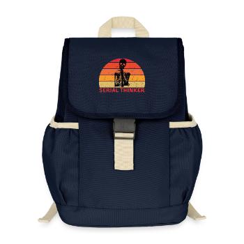 Serial Thinker Skeleton Thinking Retro Sunset - Kids’ Recycled Backpack - navy - Front