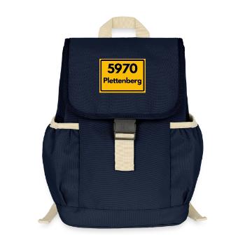 ALTE POSTLEITZAHL PLZ RETRO 5970 PLETTENBERG  - Kinder Recycelter Rucksack - Navy - Vorne