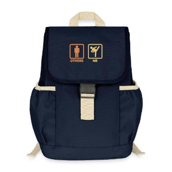 Kickboxer stick figures - Kids’ Recycled Backpack - navy - Front