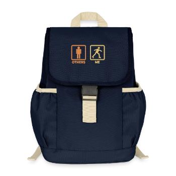 Roller skater stick figure - Kids’ Recycled Backpack - navy - Front