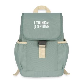 I Think I Spider Denglisch Spinnen Illustration - Kinder Recycelter Rucksack - Nebelgrün - Vorne