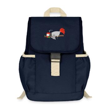 T-shirt avec motif coq « Bonne nuit » - Sac à dos enfant recyclé - bleu marine - Devant