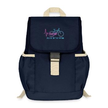 Neon Pulse Fahrradgrafik - Kinder Recycelter Rucksack - Navy - Vorne