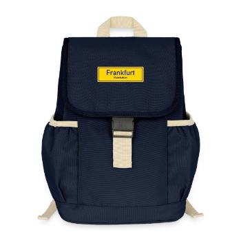 Frankfurter Ortsschild Deutschland - Kinder Recycelter Rucksack - Navy - Vorne
