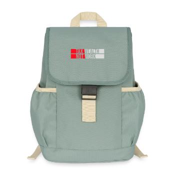 Tax Wealth Not Work Progressive Politics Economy - Kids’ Recycled Backpack - stonewash green - Front