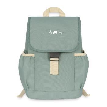 Heartbeat Gaming Gamer Geschenk - Kinder Recycelter Rucksack - Nebelgrün - Vorne