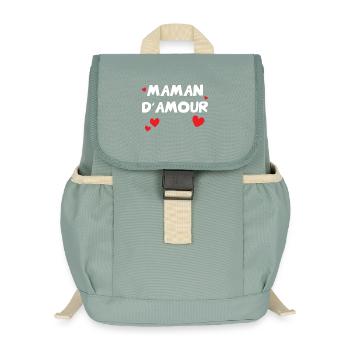 Maman d'Amour - Muttertag - Kinder Recycelter Rucksack - Nebelgrün - Vorne