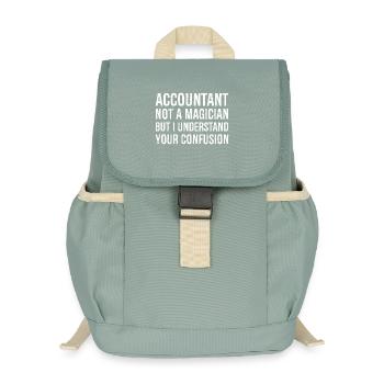 comptable pas un magicien mais je comprends - Sac à dos enfant recyclé - vert lichen - Devant