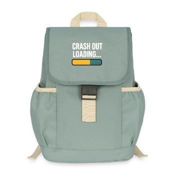 Crash Out Loading Bar, lustiger Spruch - Kinder Recycelter Rucksack - Nebelgrün - Vorne