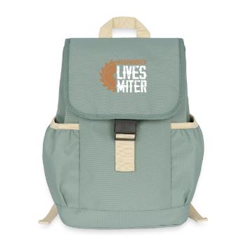 Holzhandwerker Lebens-Motiv Miter Matters - Kinder Recycelter Rucksack - Nebelgrün - Vorne