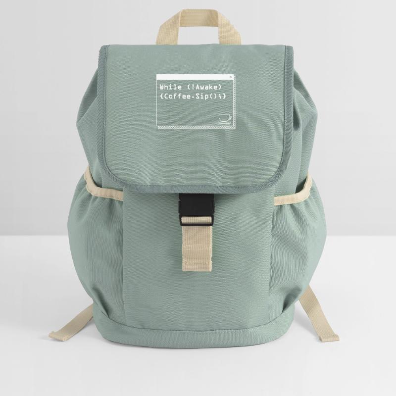 Programmers generate code from coffee Kids’ Recycled Backpack