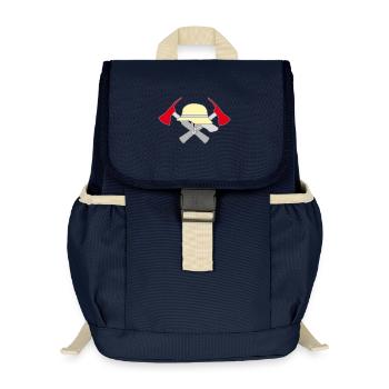 Volunteer Fire Brigade Symbolic Motif - Kids’ Recycled Backpack - navy - Front