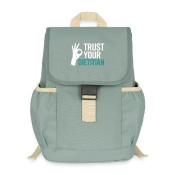 Registrierter Ernährungsberater mit Zertifizierung als Ernährungsberater (Registered Dietitian Certified Counselor) - Kinder Recycelter Rucksack - Nebelgrün - Vorne