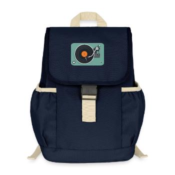 PLATTENSPIELER – Ton & Bild - Kinder Recycelter Rucksack - Navy - Vorne