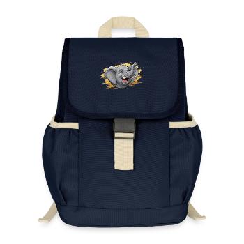 Lachender Elefantenkopf Comic - Kinder Recycelter Rucksack - Navy - Vorne
