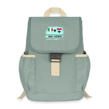 Italy and Croatia 100% genius flag - Kids’ Recycled Backpack - stonewash green - Front
