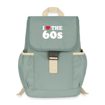I Love Heart Sixties Retro Typography - Kids’ Recycled Backpack - stonewash green - Front