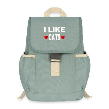 Katzen - Kinder Recycelter Rucksack - Nebelgrün - Vorne