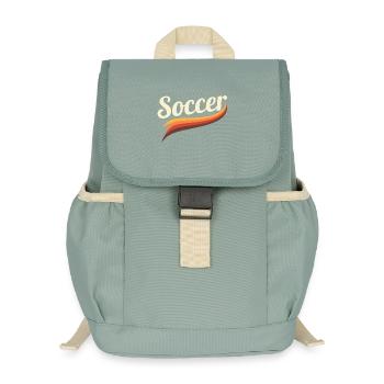 Retro Soccer Shirt – Iconic Football Look - Kids’ Recycled Backpack - stonewash green - Front