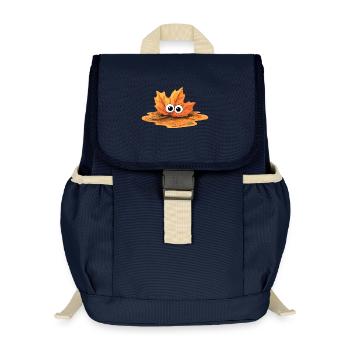 Autumn Leaf with Eyes Cuddly Hero - Kids’ Recycled Backpack - navy - Front