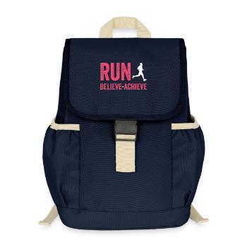 Marathon - Laufen. Glauben. Erreichen. - Kinder Recycelter Rucksack - Navy - Vorne