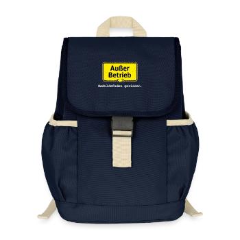 Außer Betrieb – Geduldsfaden gerissen Spruchmotiv - Kinder Recycelter Rucksack - Navy - Vorne