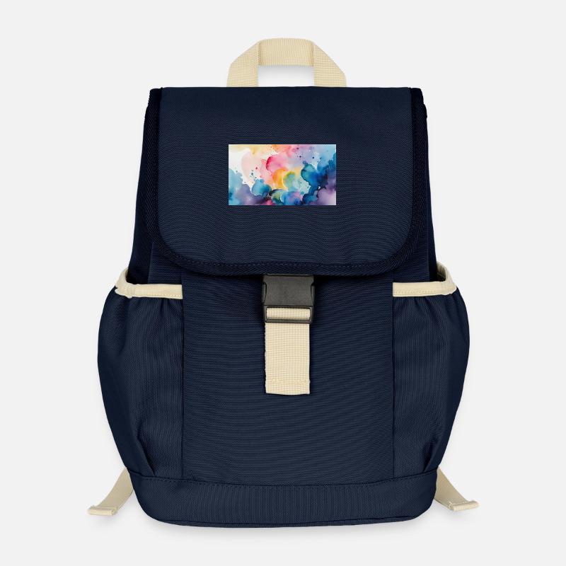 Watercolor Explosion Art Design - Kids’ Recycled Backpack - navy