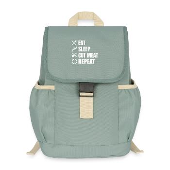 Eat, sleep, butchers, repeat - Kids’ Recycled Backpack - stonewash green - Front