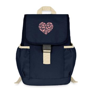 Katzen herz Silhouette Rosa - Kinder Recycelter Rucksack - Navy - Vorne