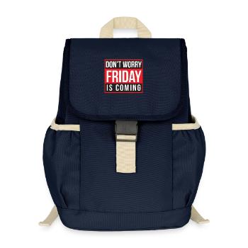 Keine Sorge, Freitag steht vor der Tür - Kinder Recycelter Rucksack - Navy - Vorne