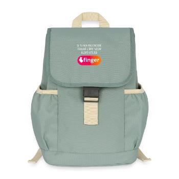 Finger application - Kids’ Recycled Backpack - stonewash green - Front