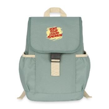 Rebel Today Legend Tomorrow - Bold Typography Art - Kids’ Recycled Backpack - stonewash green - Front