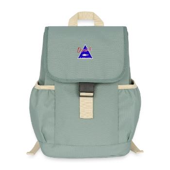 Expérience de pêche à la morue Sweat à capuche I Pêche en mer - Sac à dos enfant recyclé - vert lichen - Devant