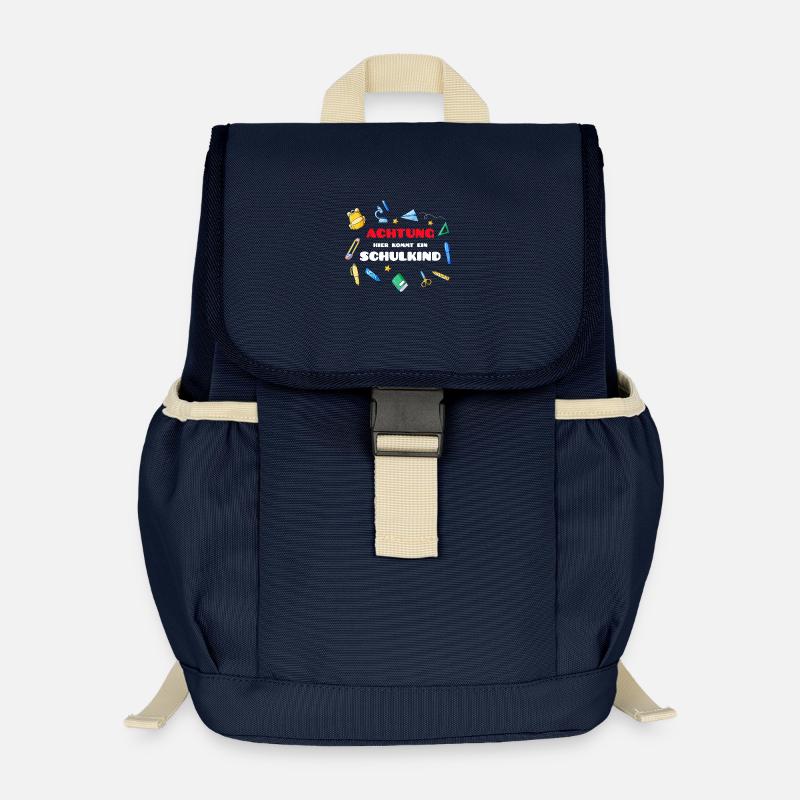Achtung Schulkind - Kinder Recycelter Rucksack - Navy