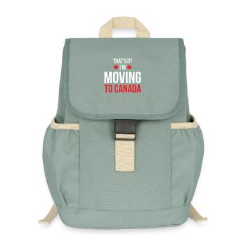 Moving to Canada - Kids’ Recycled Backpack - stonewash green - Front
