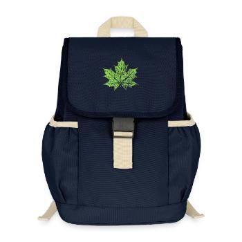 Ahornblatt - GRÜN - Natur / Wald Design - Kinder Recycelter Rucksack - Navy - Vorne