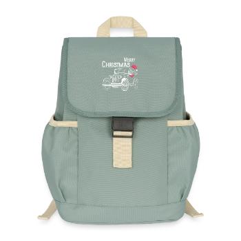 Noël voitures anciennes drôle Père Noël - Sac à dos enfant recyclé - vert lichen - Devant