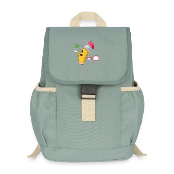 Raquette de tennis crayon - Sac à dos enfant recyclé - vert lichen - Devant