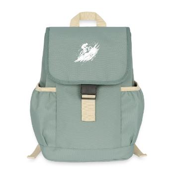 Energischer Mountainbike-Kunst-Radfahrer - Kinder Recycelter Rucksack - Nebelgrün - Vorne