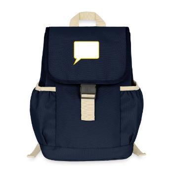 Personalize your own speech bubble comic - Kids’ Recycled Backpack - navy - Front