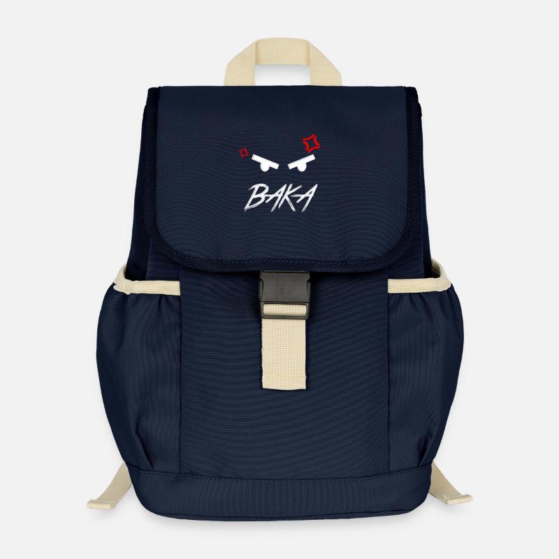 Baka Anime Expression - Kids’ Recycled Backpack - navy