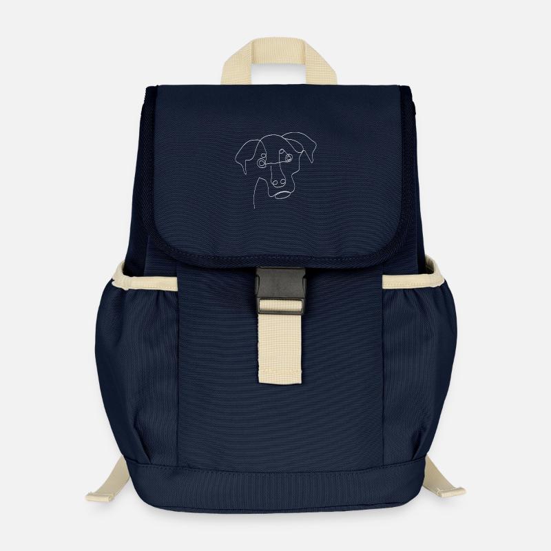 Rottweiler One Line Drawing - Kinder Recycelter Rucksack - Navy