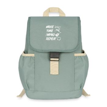 Writing, making music, improvising - Kids’ Recycled Backpack - stonewash green - Front